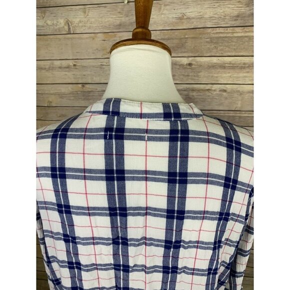 Reaction Kenneth Cole 1X Plaid Blouse Button Front - Picture 7 of 11
